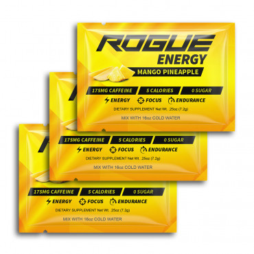 After expiry Rogue Energy - Mango Pineapple 3 x 8g packs