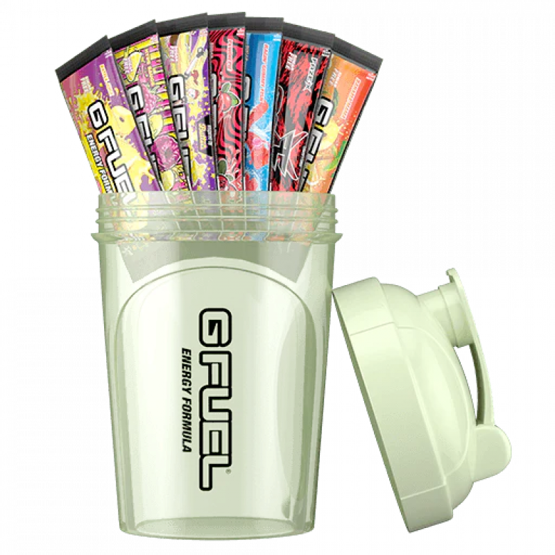 G Fuel Starter kit - Glow in the dark shaker + 7 taster packs