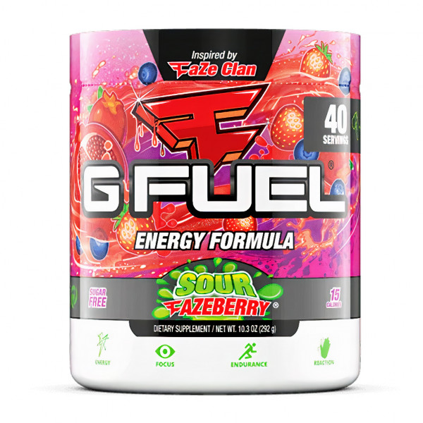 G FUEL Sour Fazeberry  (sour pomegranate, strawberry, acai berries)