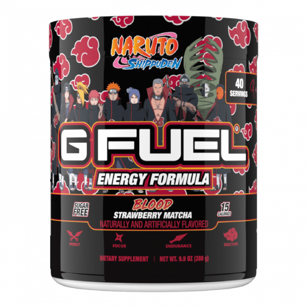 G FUEL Naruto Akatsuki Blood Strawberry Matcha